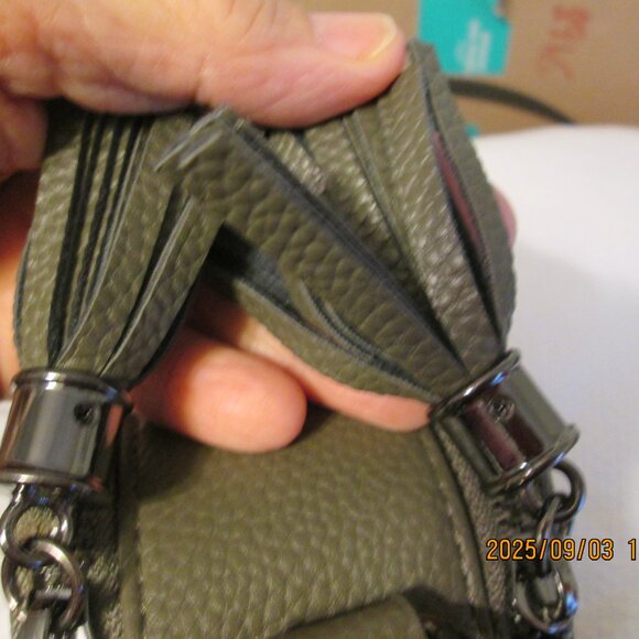 Rachael Zoe Olive Green with Sherpa Crossbody Purse - Picture 7 of 12